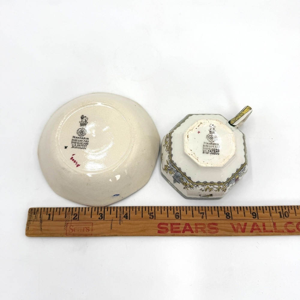 Rare Vintage Royal Doulton Mandarin Teacup Saucer‎ Plate Set 1920s - Picture 4 of 6